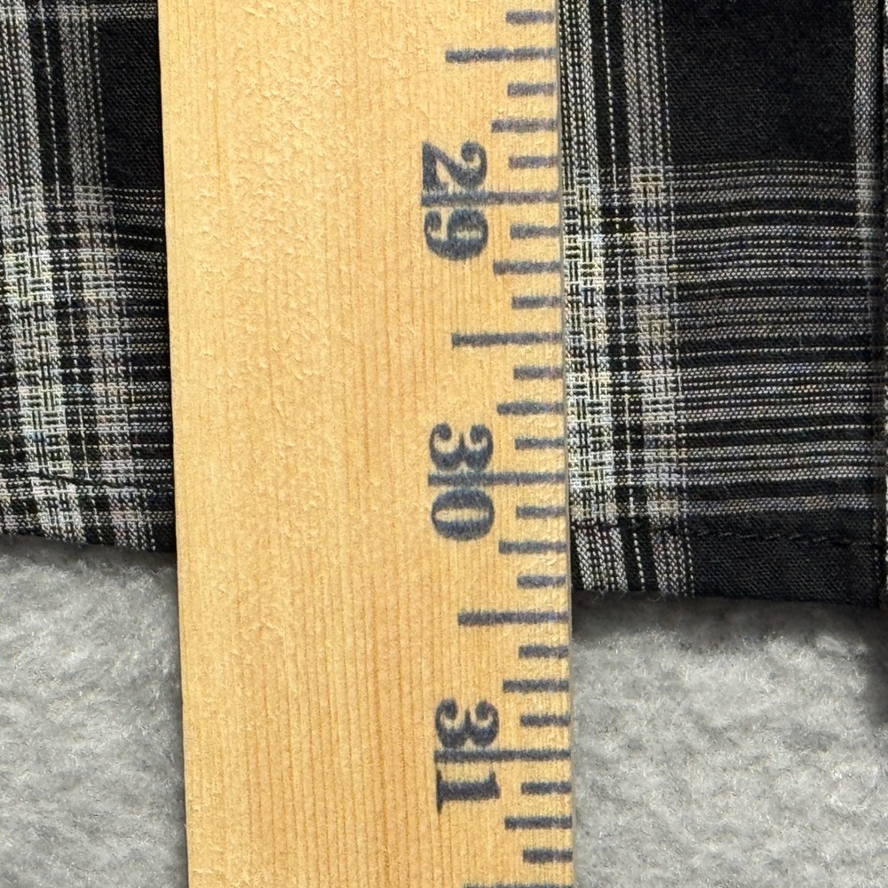 Wrangler Western Shirt Mens 2XL Black White Plaid Pearl Snap Short Sleeve - Picture 5 of 6